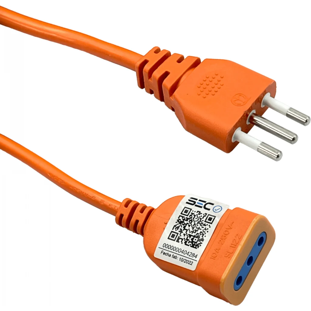 Imagen 2 de Alargador Extensión Eléctrico 10A Enchufe Chile 15mts Color Naranja - Macrotel