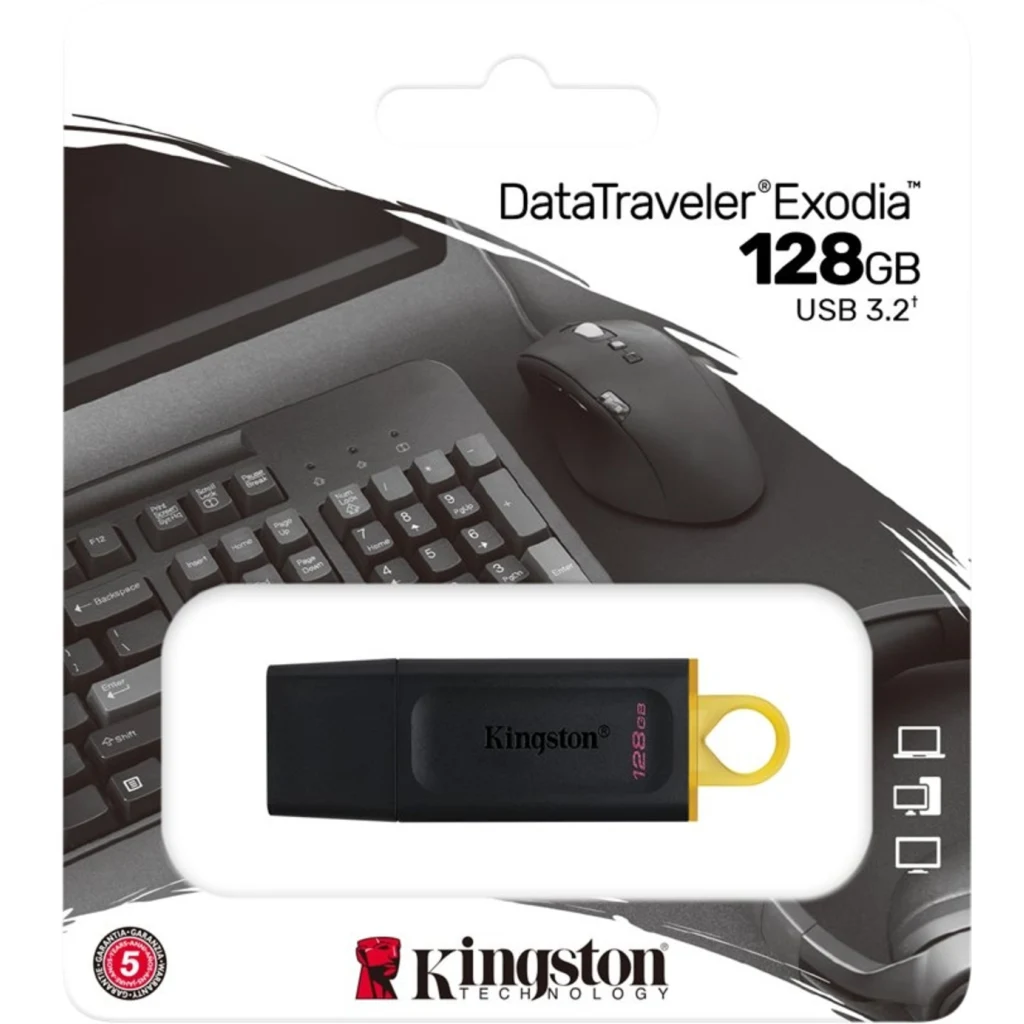 Imagen 6 de Pendrive 128GB Kingston DataTraveler Exodia USB3.2 Gen1 Lec110MBs Esc10MBs Negro