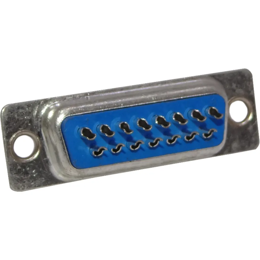 Imagen 1 de Hembra DA-15 DB15-Ancho(2-filas) 39mm 15-pin Conector Soldable s/Tapa