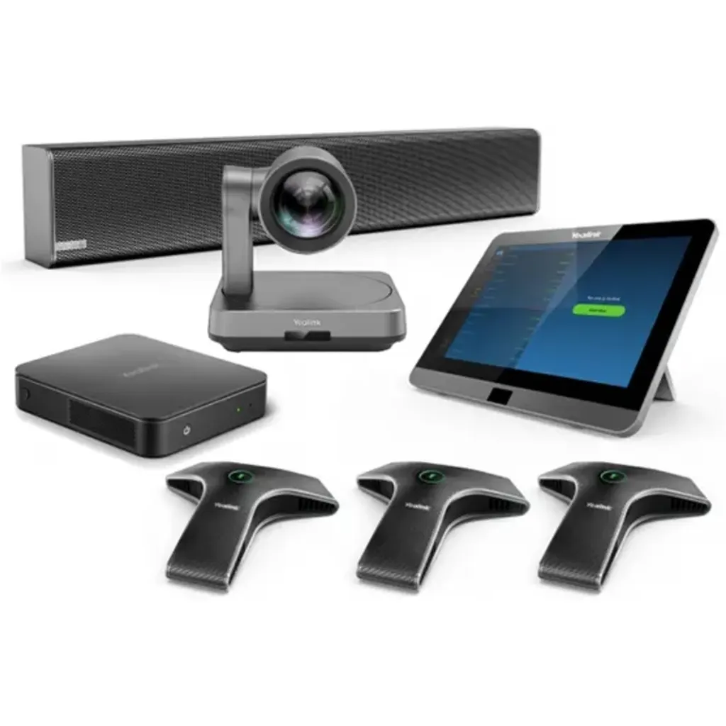 YEALINK Sistema de video conferencia para salas grandes  con Zoom Room , incluye 3 mic VCM34, barra