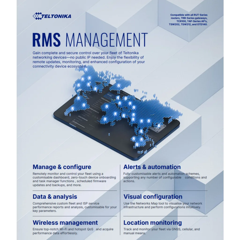 Teltonika Licencia RMS para gestion remota segura de dispositivos Teltonika en a