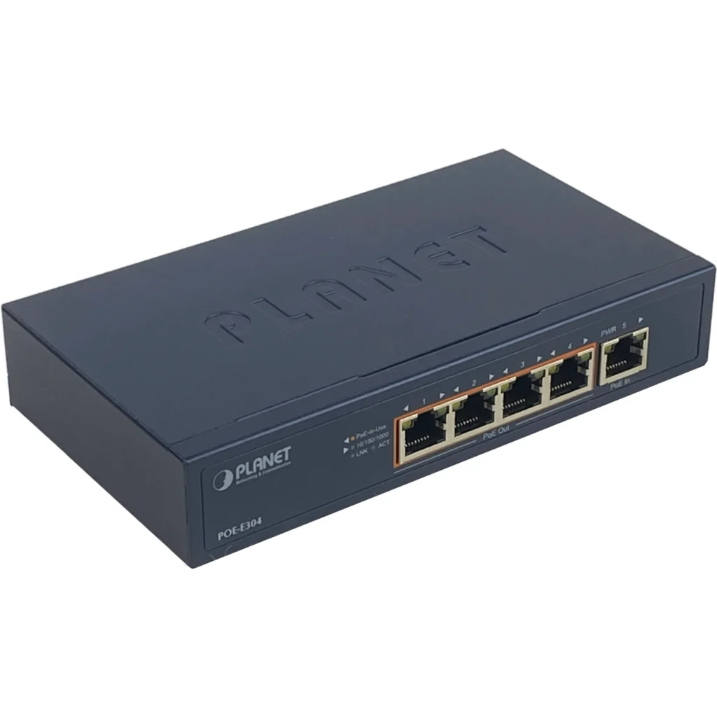 PLANET POE+at 1in-4out Switch 5-1000 56W 50-56V req-Fuente 5,5x2,1