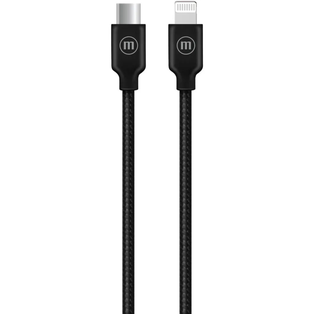 Cable trenzado USB-C a Lightning Maxell CBL C A LIGH BLK