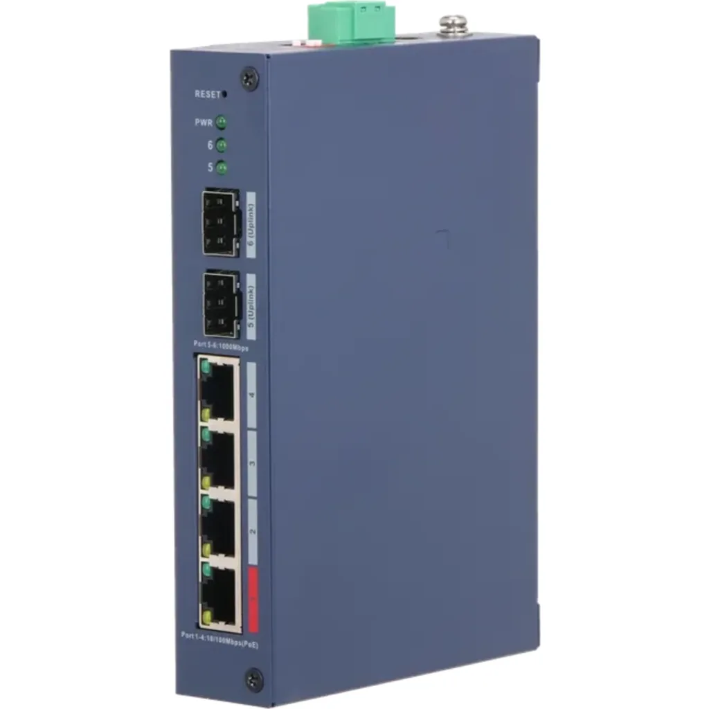Imagen 2 de Switch Industrial Dahua de 6 Puertos (Gestionado en la Nube 4 Ptos POE SFP 90W)