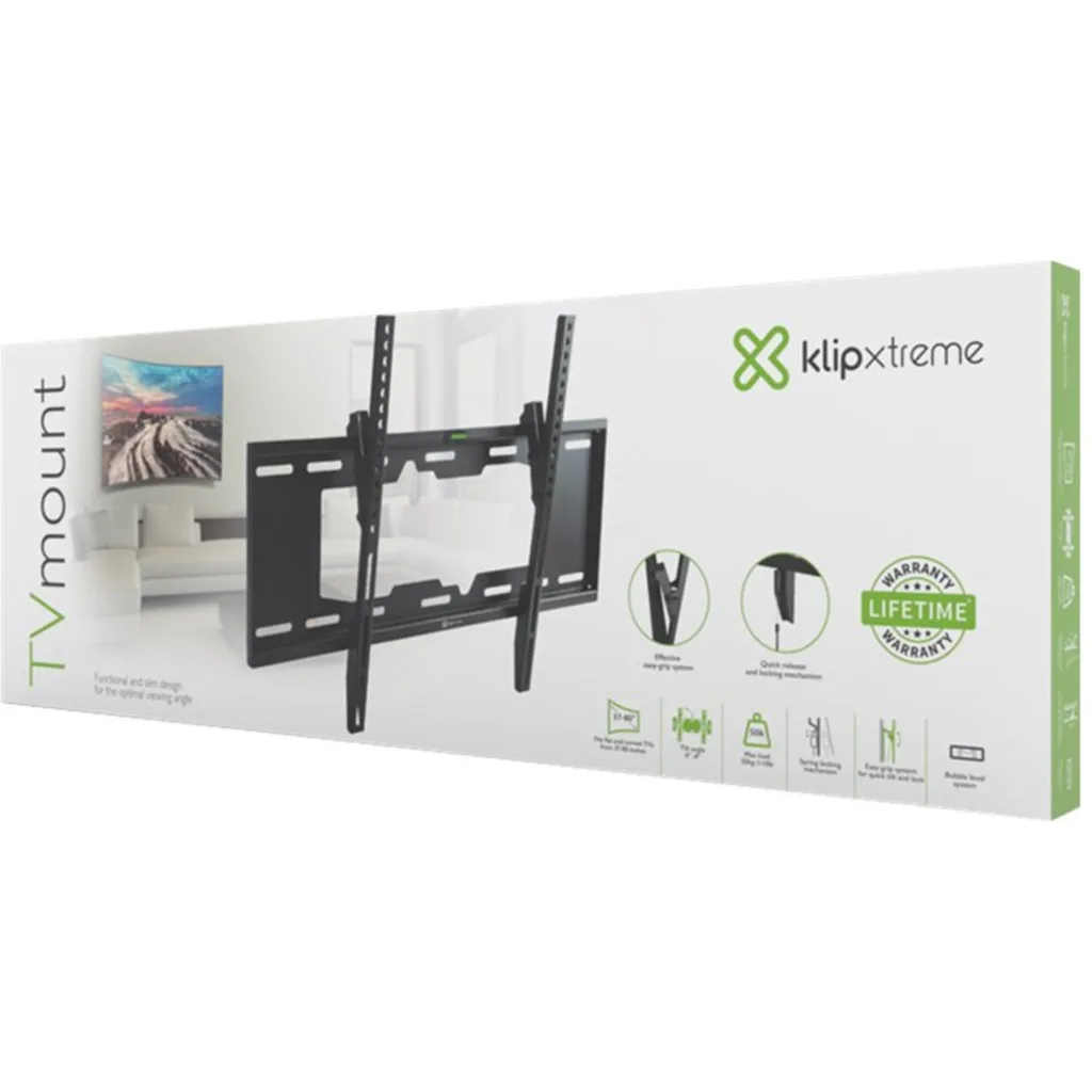 Imagen 14 de Soporte a Pared para TV 37" a 80" Cap máx 50Kg Acero Negro KLIPX KTM-352
