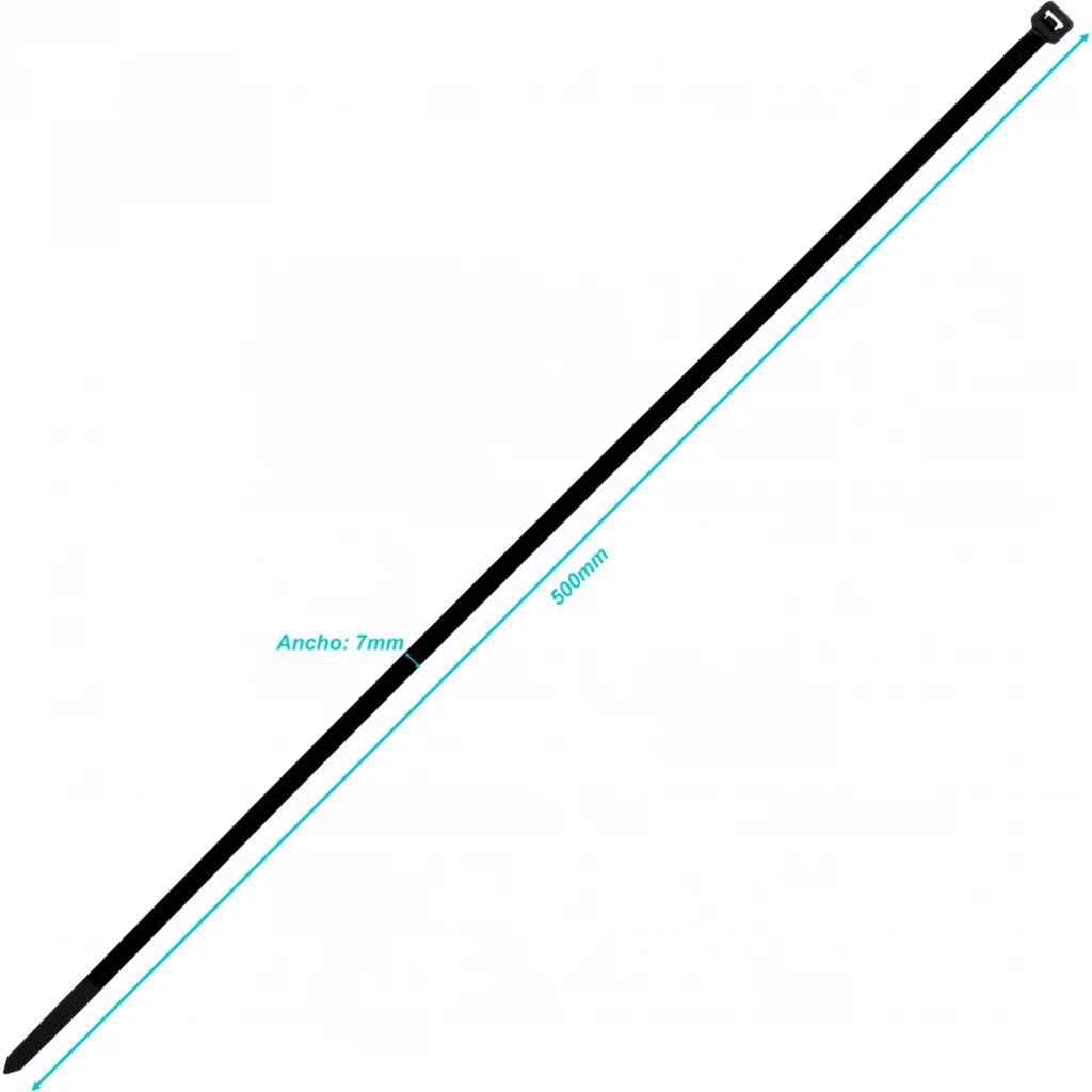 Imagen 3 de 25-un 500x7,0mm Negra Amarra Plastica Nylon 7.0x500mm