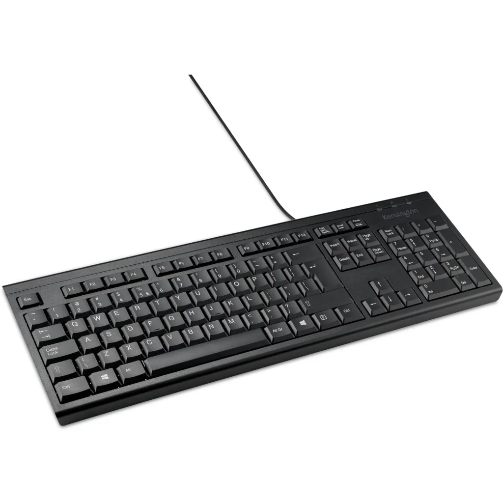 Teclado Alámbrico Kensington KB100 EQ, Español Tamaño completo Res.Derrame Negro
