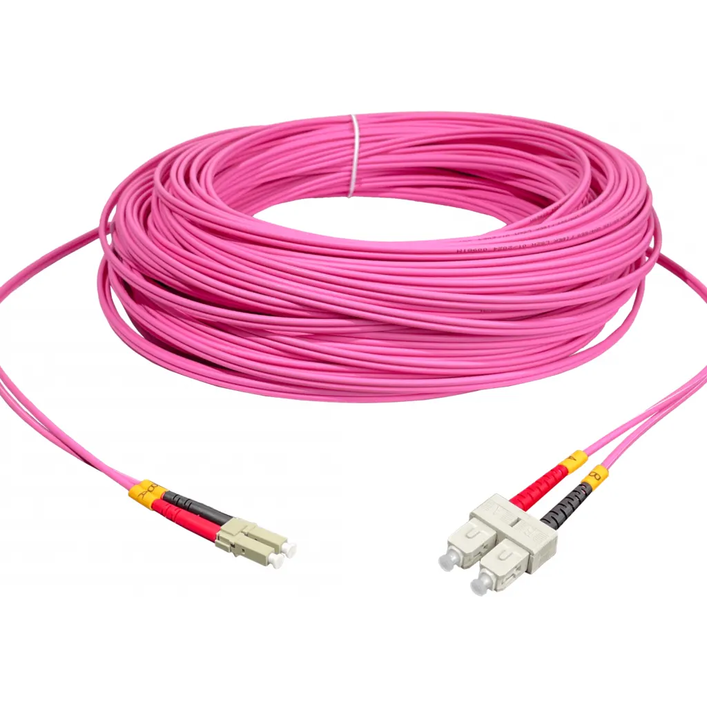 Imagen 1 de LSZH 50mt LC-SC OM4 MultiModo MM Duplex Jumper Fibra 50/125um 3mm