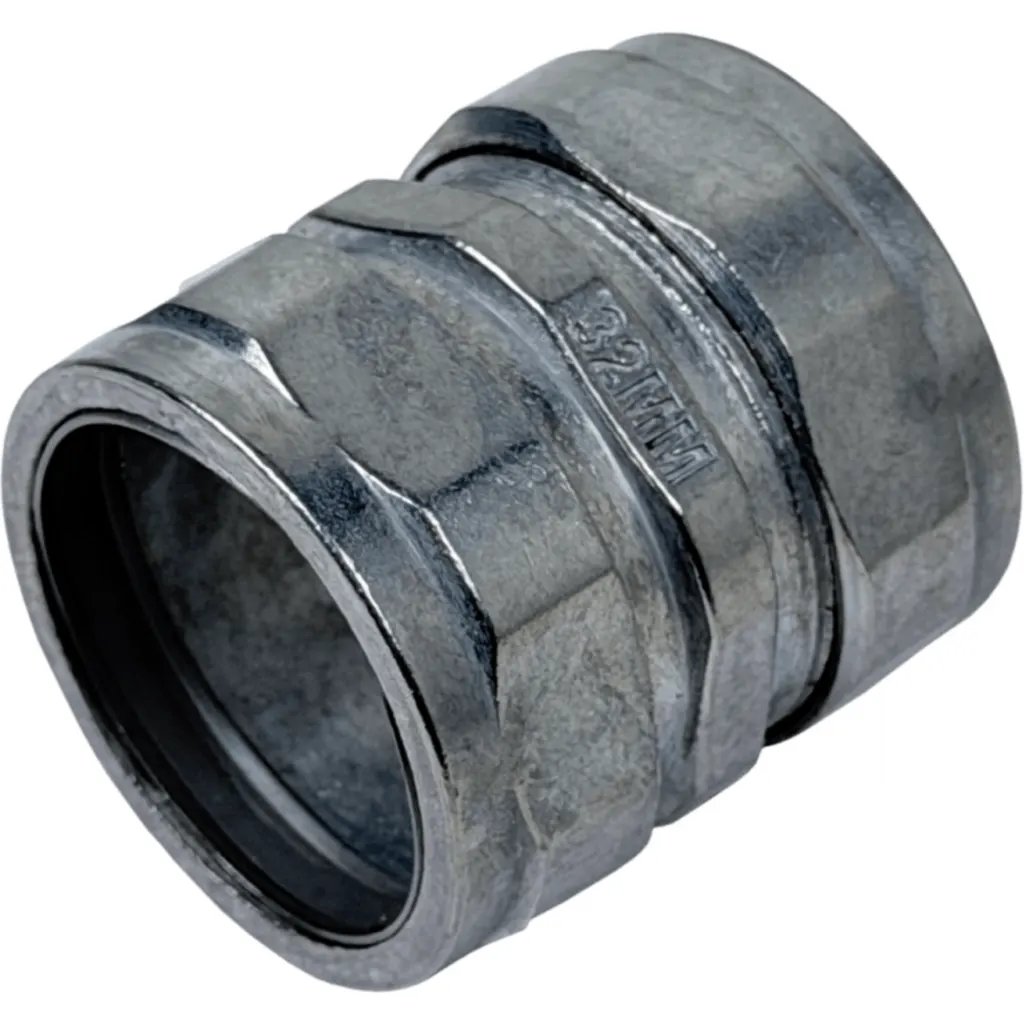 Imagen 3 de 32mm Copla de Compresion Acero Galvanizado para Conduit EMT 32,0mm