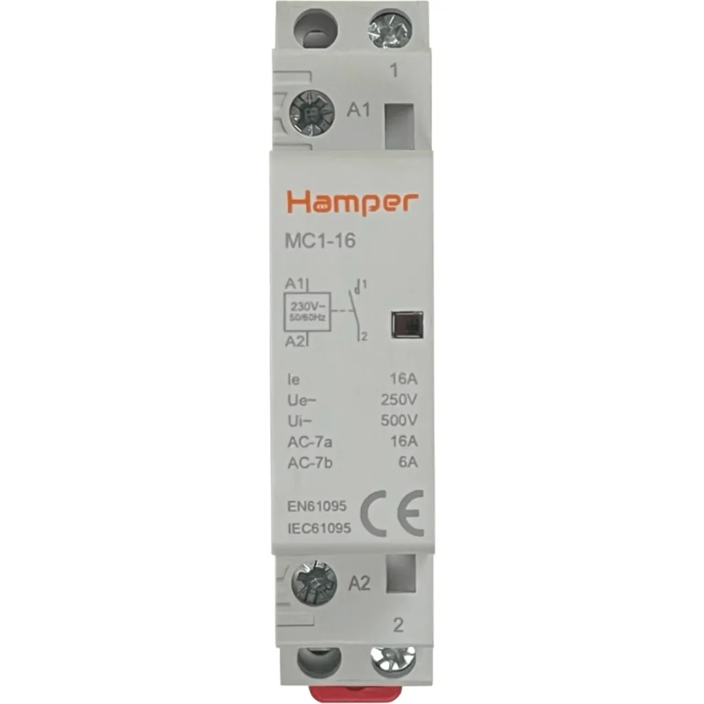 Imagen 2 de HAMPER 16A Contactor Monofasico Modular 230/400V 1NA IP20 Certif-SEC
