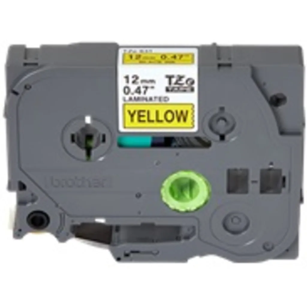 Cinta Brother TZE-631 Negro sobre Amarillo 12mm