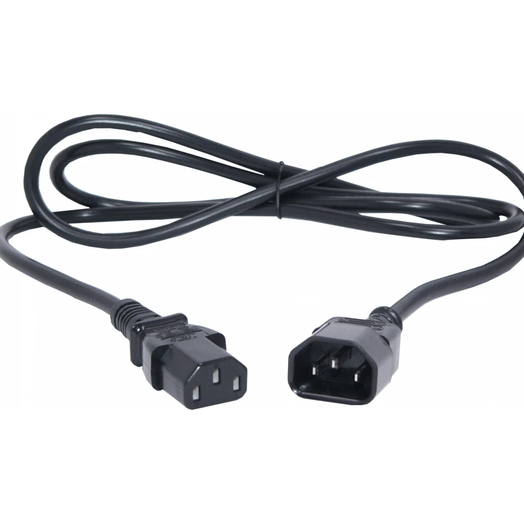 Cable Poder C13/C14 M/H 6A 3x0.75mm2 150cm 1.5Mt Color negro