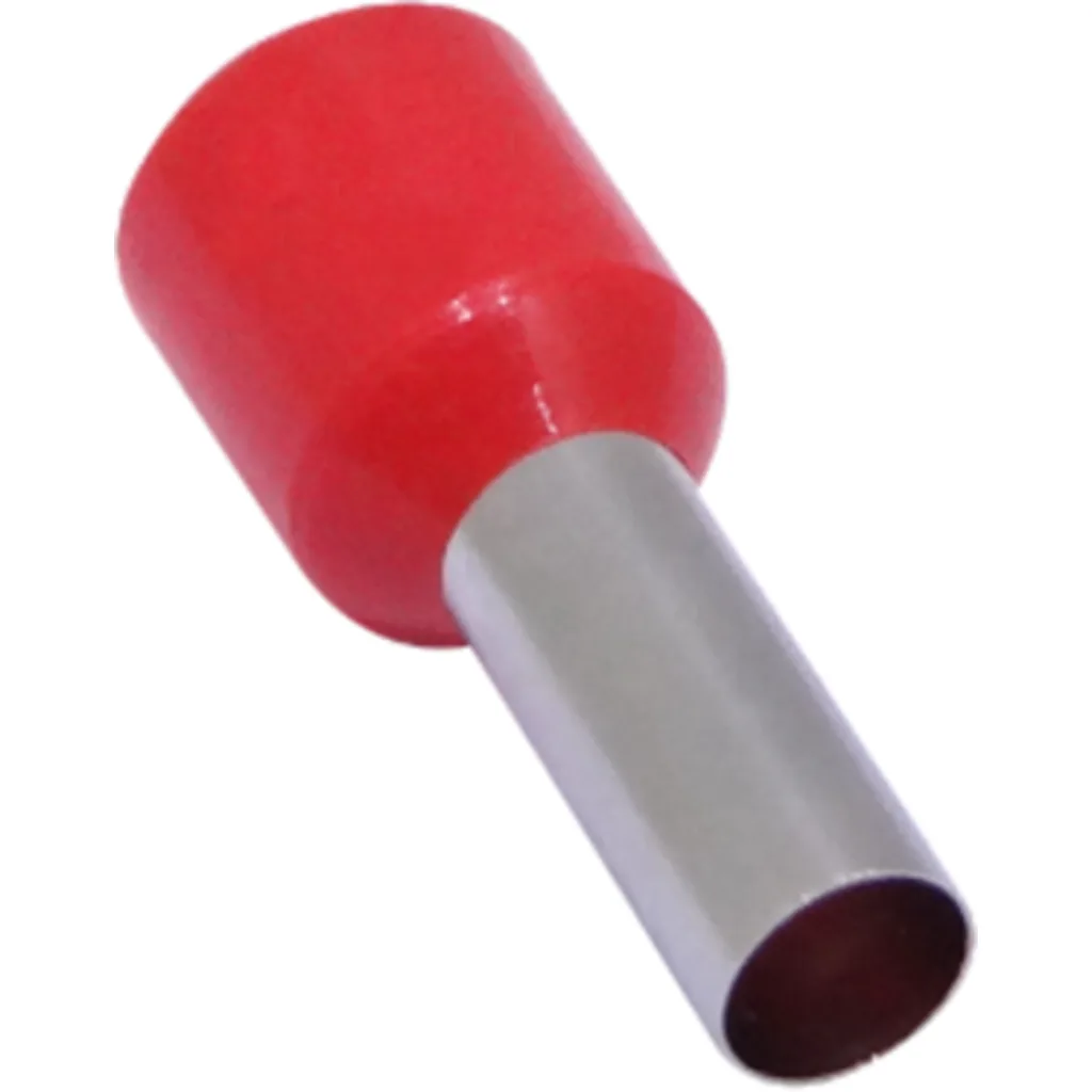 Rojo 10,0mm2 12/21,5mm 100-unid AWG7 Ferrules Terminal Aislado Crimp