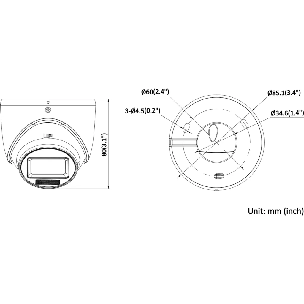 Imagen 3 de Cámara Domo Hikvision Hybrid Light Turret 2MP 1080p Dual IR 20mt IP67 f2.8mm Met