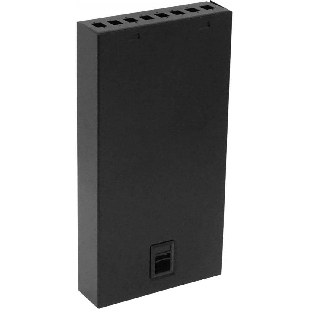 Imagen 2 de 12-Manguito 2-Entr 8-CL-Rectangular IP20 Caja Metalica Negra Fibra NAP