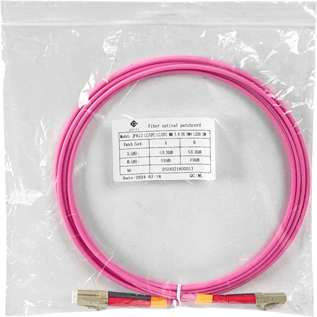 Imagen 2 de LSZH 2MT LC-LC OM4 MULTIMODO MM DUPLEX JUMPER FIBRA 50/125UM 3MM
