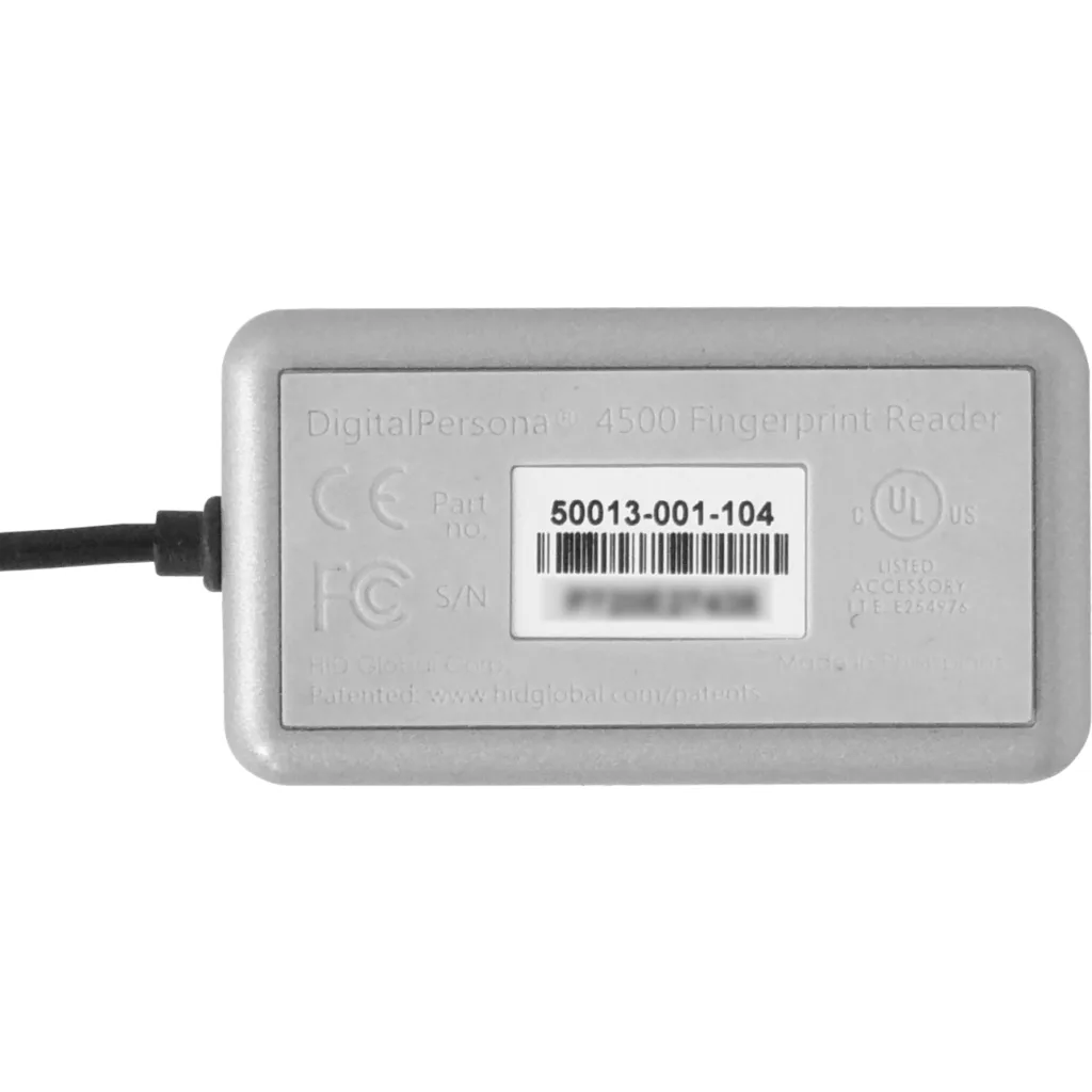 Imagen 1 de Lector Huella Digital USB-AM 200mA 512dpi U.are.U4500 50013-001-104