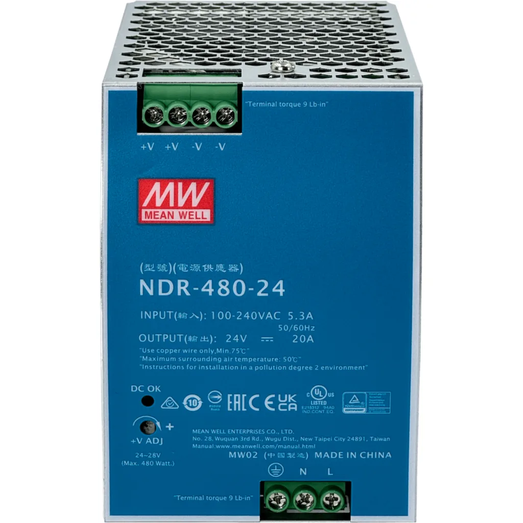 Imagen 2 de Fuente de Poder Mean Well NDR-480-24 Riel DIN 24VDC