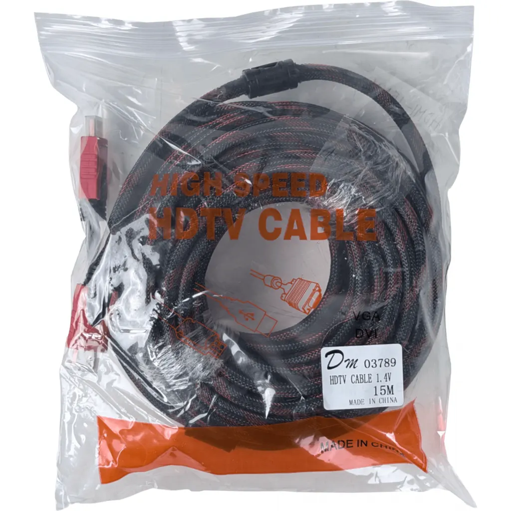 Cable HDMI Macho a HDMI Macho v1.4 3D Sin Bisagra 15 Metros color Negro