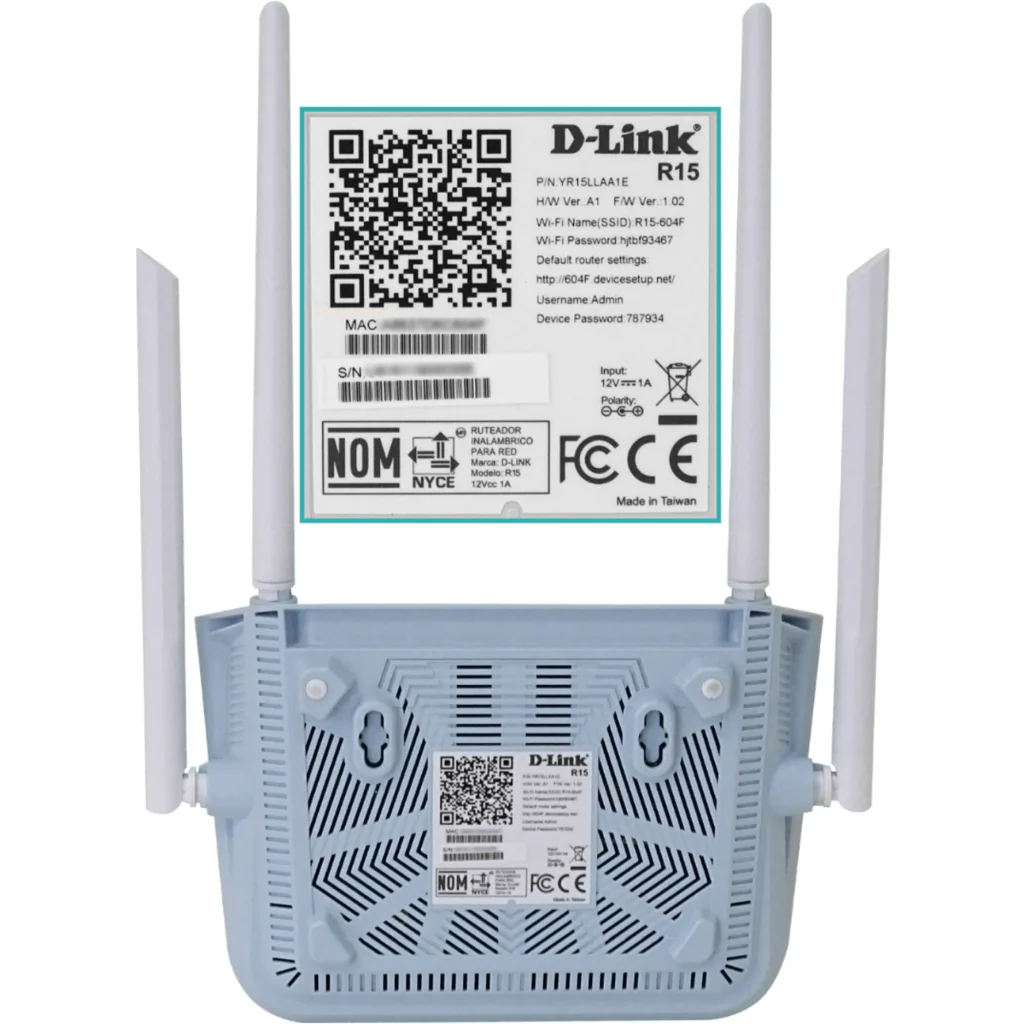 Imagen 2 de Router D-Link R15 AX1500 Wi-Fi 6 AI Doble banda 2,4GHz/5GHz, 3 LAN Ether 4 Anten