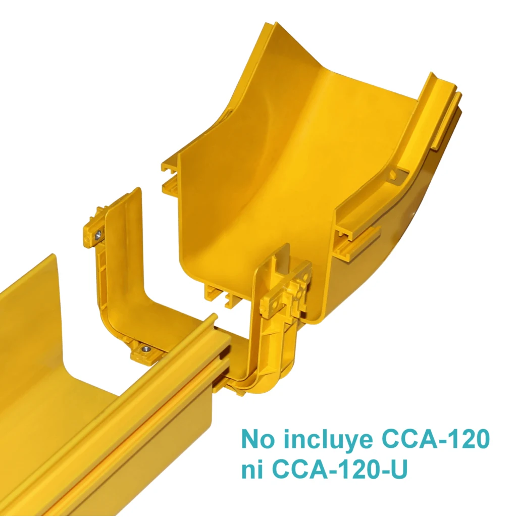 120x100mm Angulo 45o Interior Amarilla PC+ABS LSZH Macho