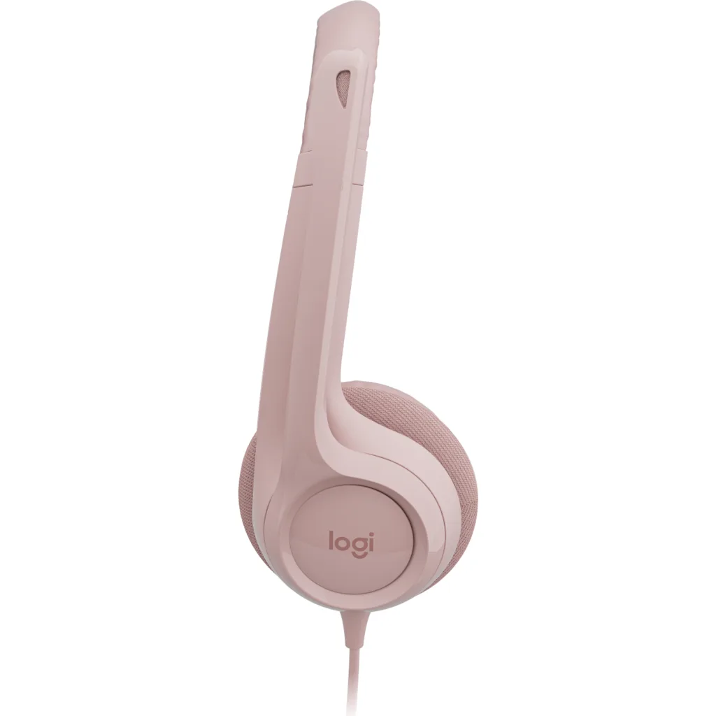 Imagen 2 de Audífonos Alámbricos Logitech H390 c/Mic bidirec Cancelacion de ruido USB Rosado
