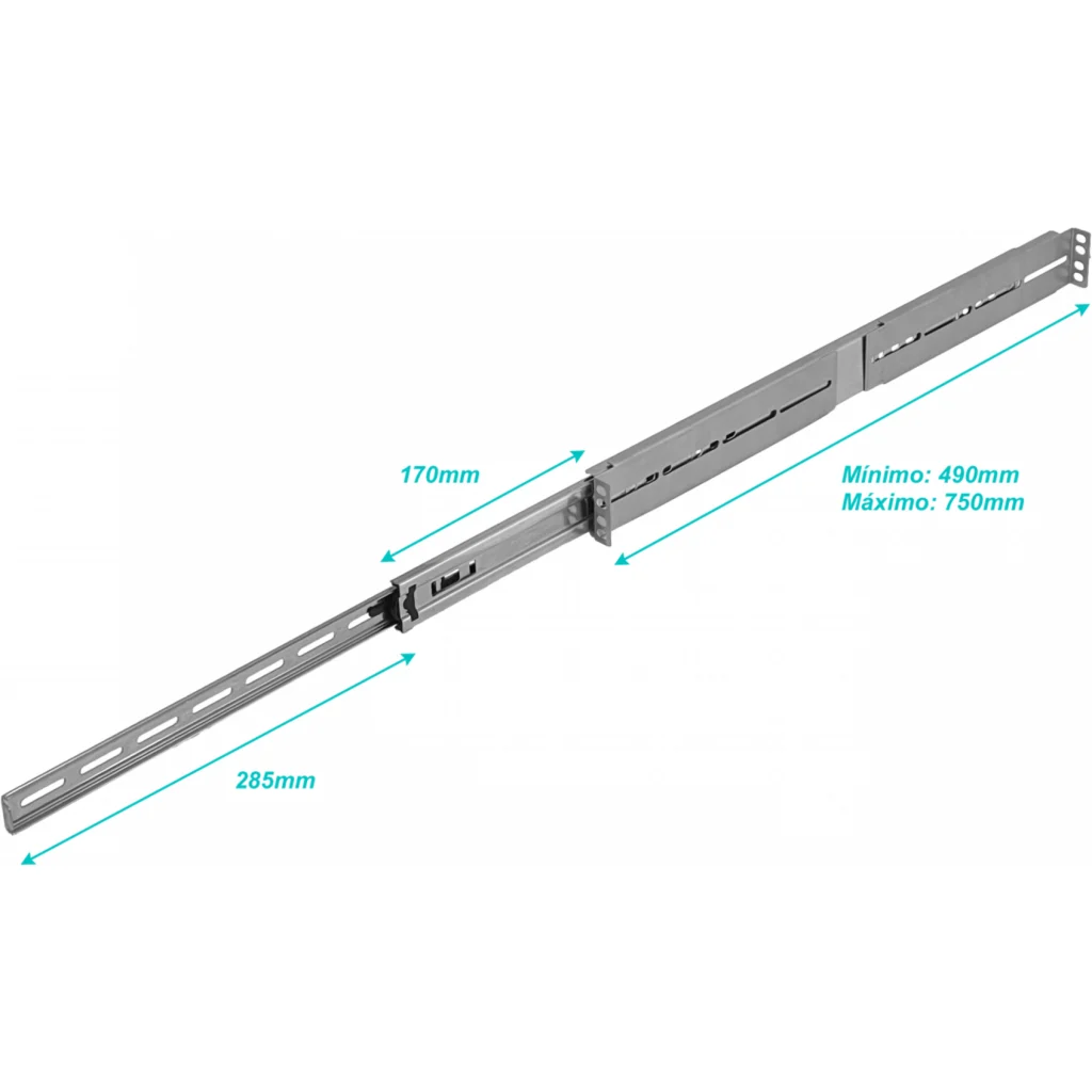 Imagen 4 de 2U Fondo-490-750mm Riel de Rack deslizable-455mm Soporta-30Kg