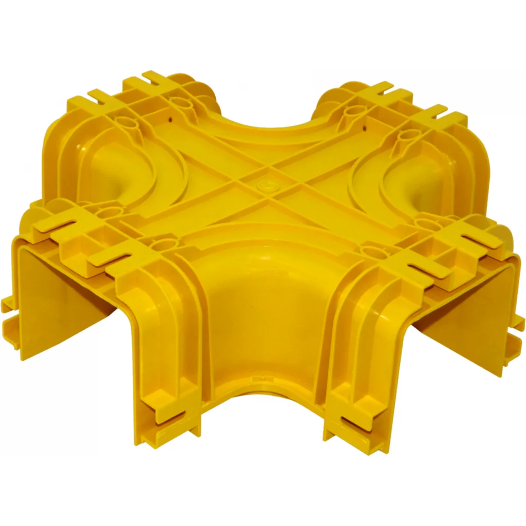 Imagen 3 de 120x100mm Derivacion Cruz Horizontal Amarilla PC+ABS LSZH Hembra
