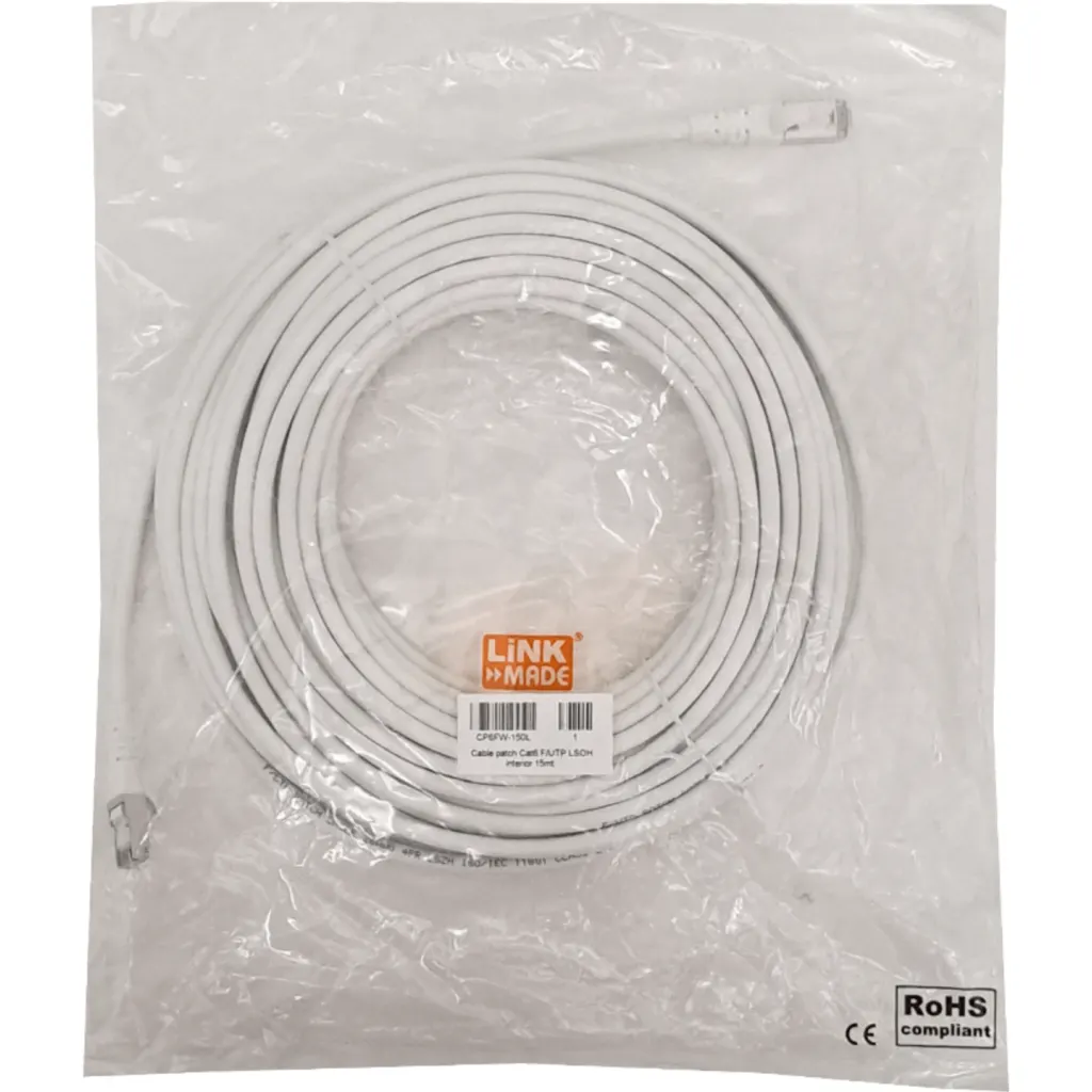 Imagen 2 de LINKMADE 15MT F/UTP CAT6 BLANCO LSZH CABLE PATCH Multifilar INYECTADO