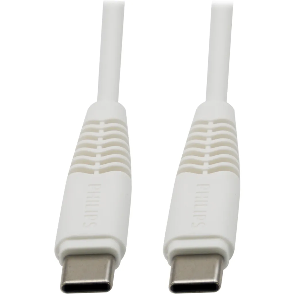 Imagen 2 de DLC5531CW CABLE PHILIPS UBC-C A USB-C 1M 2A MAX BLANCO
