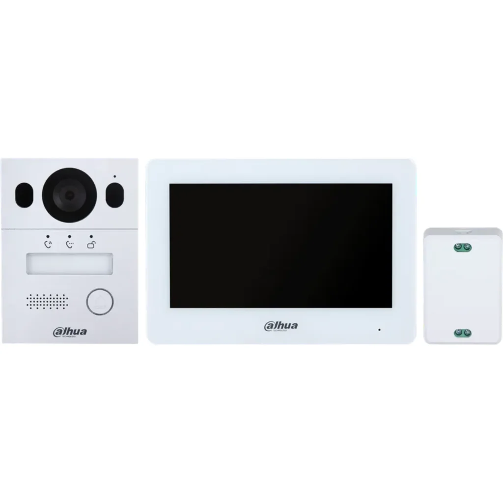 DHI-KTX01(S). Kit Video portero de 2 Hilos pantalla de 7" (VTO2003F / VTH5123H-W / VTNC1003C / VTM115)