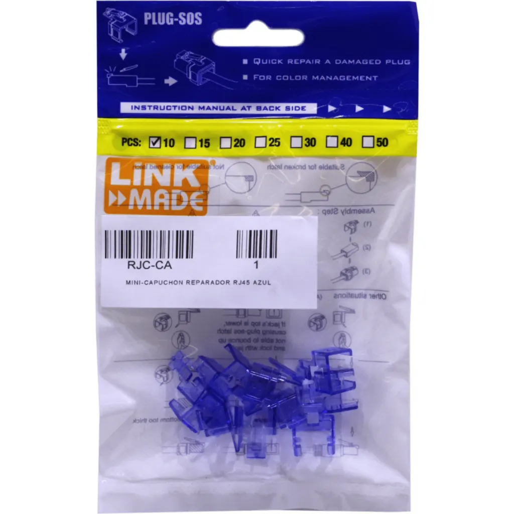Imagen 1 de LINKMADE AZUL MINI-CAPUCHON REPARADOR RJ45 BOLSA-10U.