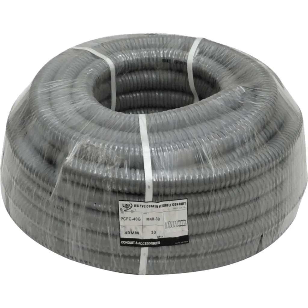 40mm Rollo-30mts Conduit Flexible Metalico Cubierto-PVC 1-1/4Pulg PCFC