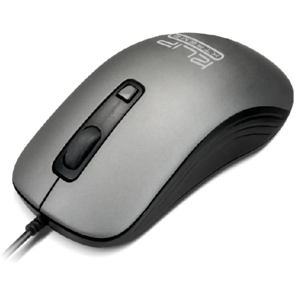 Mouse Alámbrico KlipX KMO-111 Sensor óptico 1000/1600dpi ambidiestro USB Gris