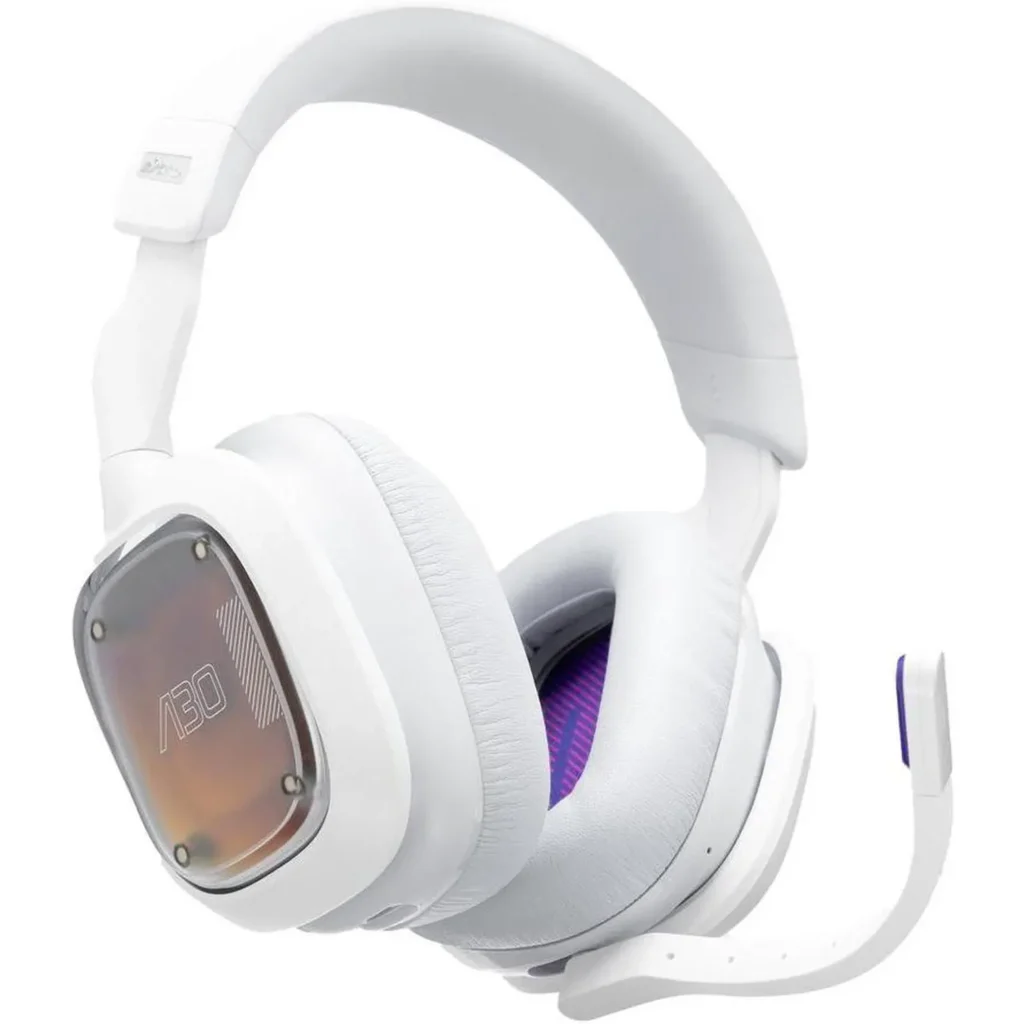 Audífonos Gamer Inalámbrico Logitech Astro  A30 Lightspeed PS Blanco Púrpura