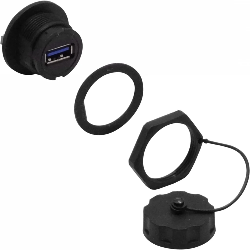 Imagen 2 de Industrial USB3.0 A-A USB-AH-AH Negro Plastico c/Tapa p/1pulg 25-27mm