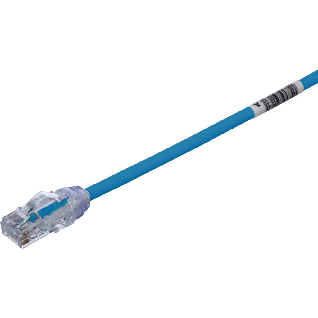 Panduit TX6A-28 Category 6A Performance - Patch cable - RJ-45 (M) to RJ-45 (M) - 30 cm - UTP - CAT 6a - IEEE 802.3af/IEEE 802.3at - booted, halogen-free, snagless, solid - blue