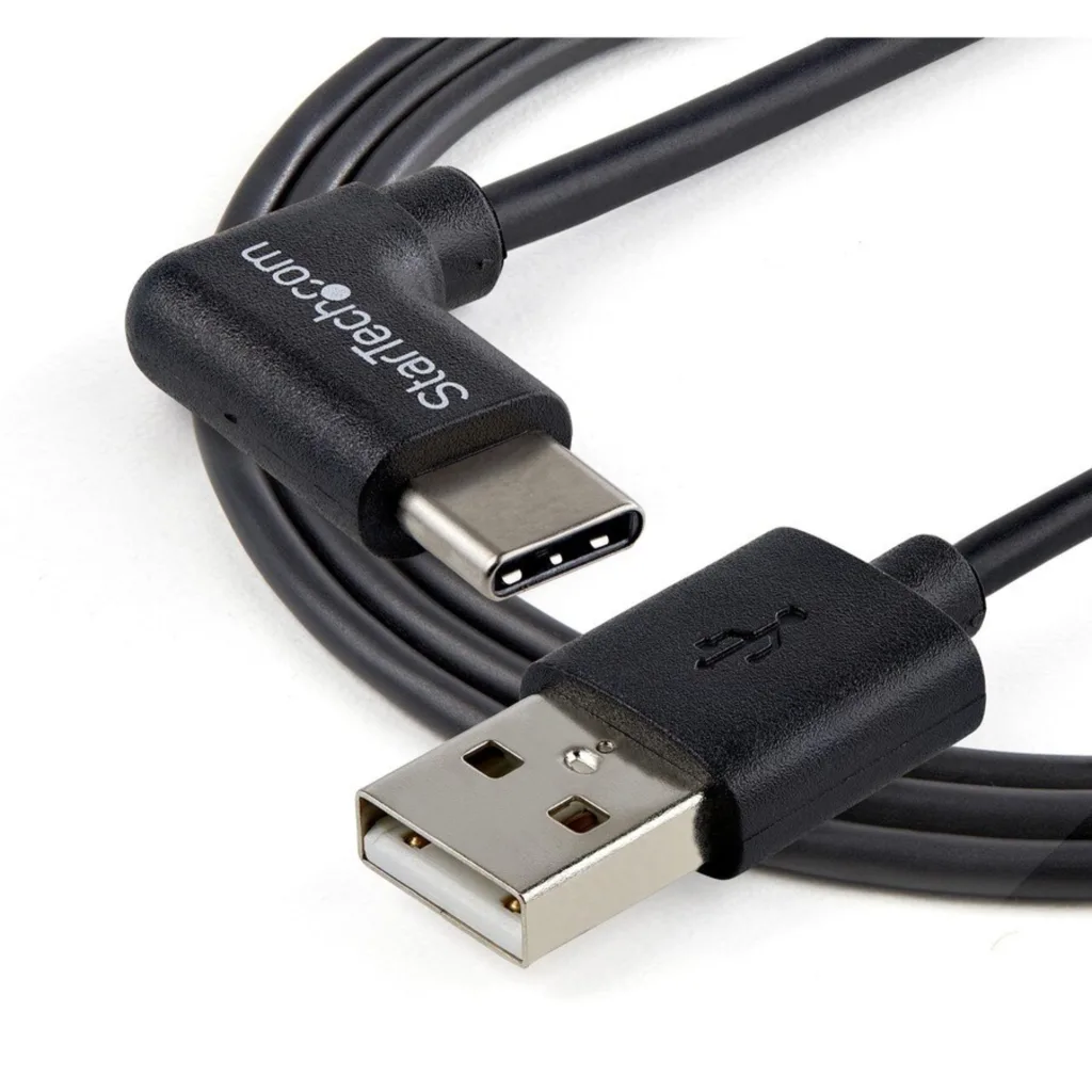 Imagen 2 de Cable StarTech USB 2.0 A Macho a USB 2.0 Type-C Macho en angulo. 1mt Negro