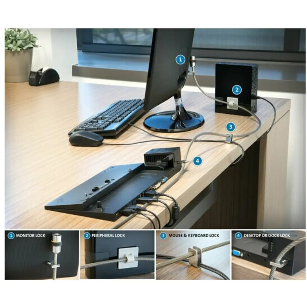 Imagen 5 de Cable de Seguridad Kensington para Computadores y periféricos Acero Carb c/LLave