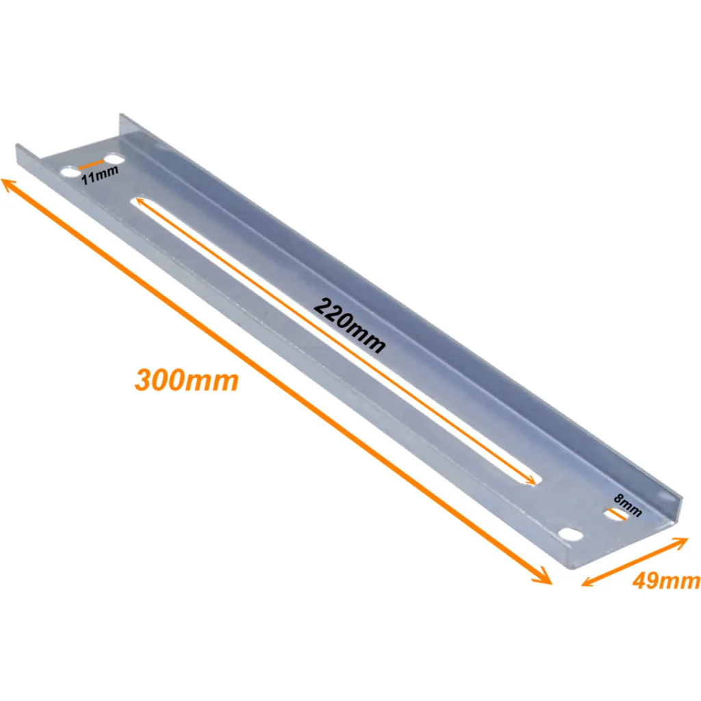Imagen 1 de 30cm 4-Perf Barra Metal Ranurada Soporte para CC-120 301x49x13mm