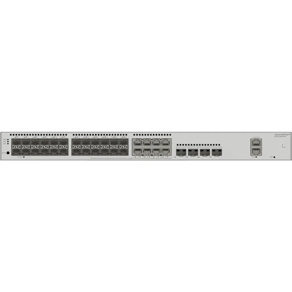 Switch Huawei S310-24ST4X eKit, 24 puertos SFP 1GE, 4 Puertos 10 GE SFP+ 8 Puert