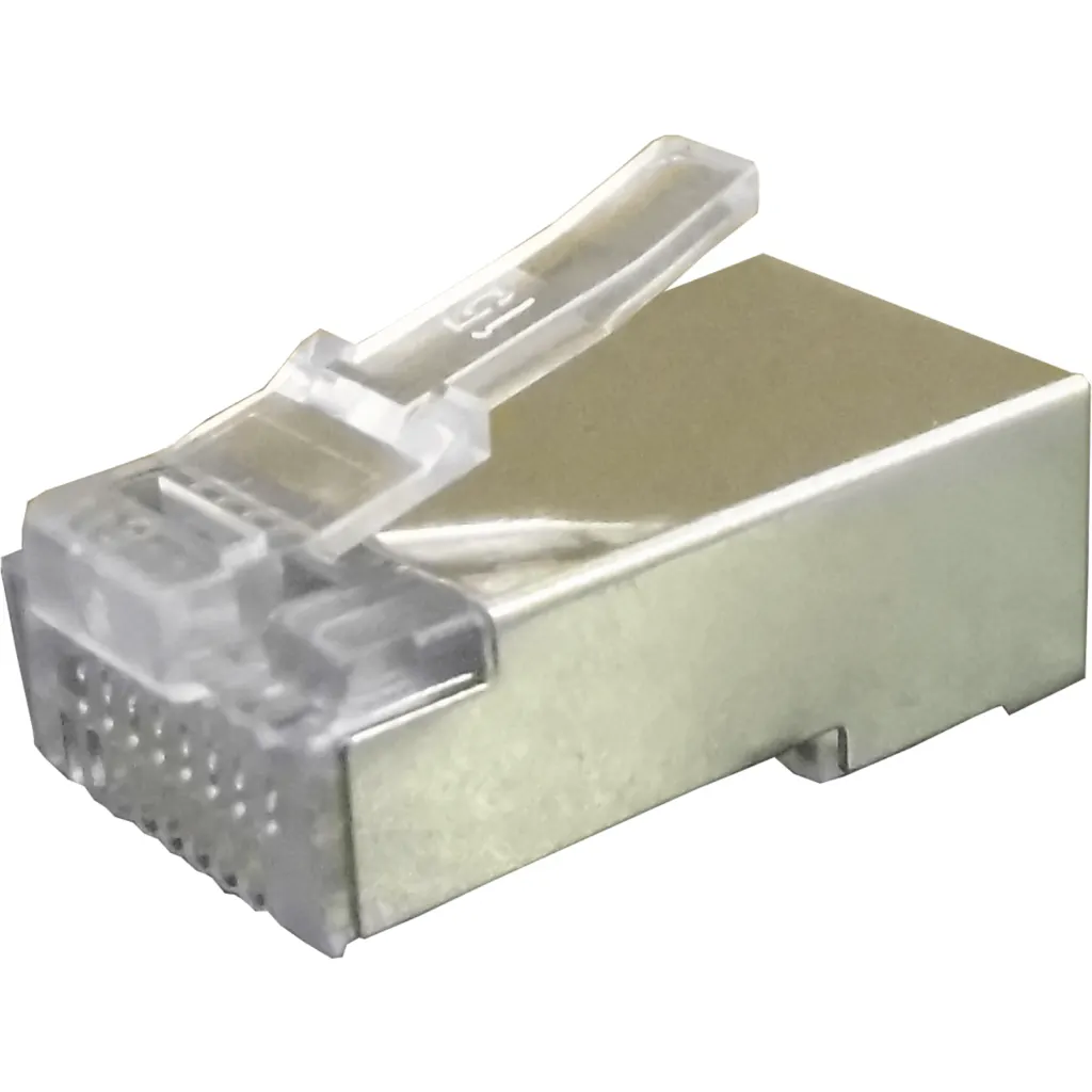 Imagen 1 de Conector RJ-45 metalico p/Multifilar Cat5e FTP STP 10 unidades Linkmade
