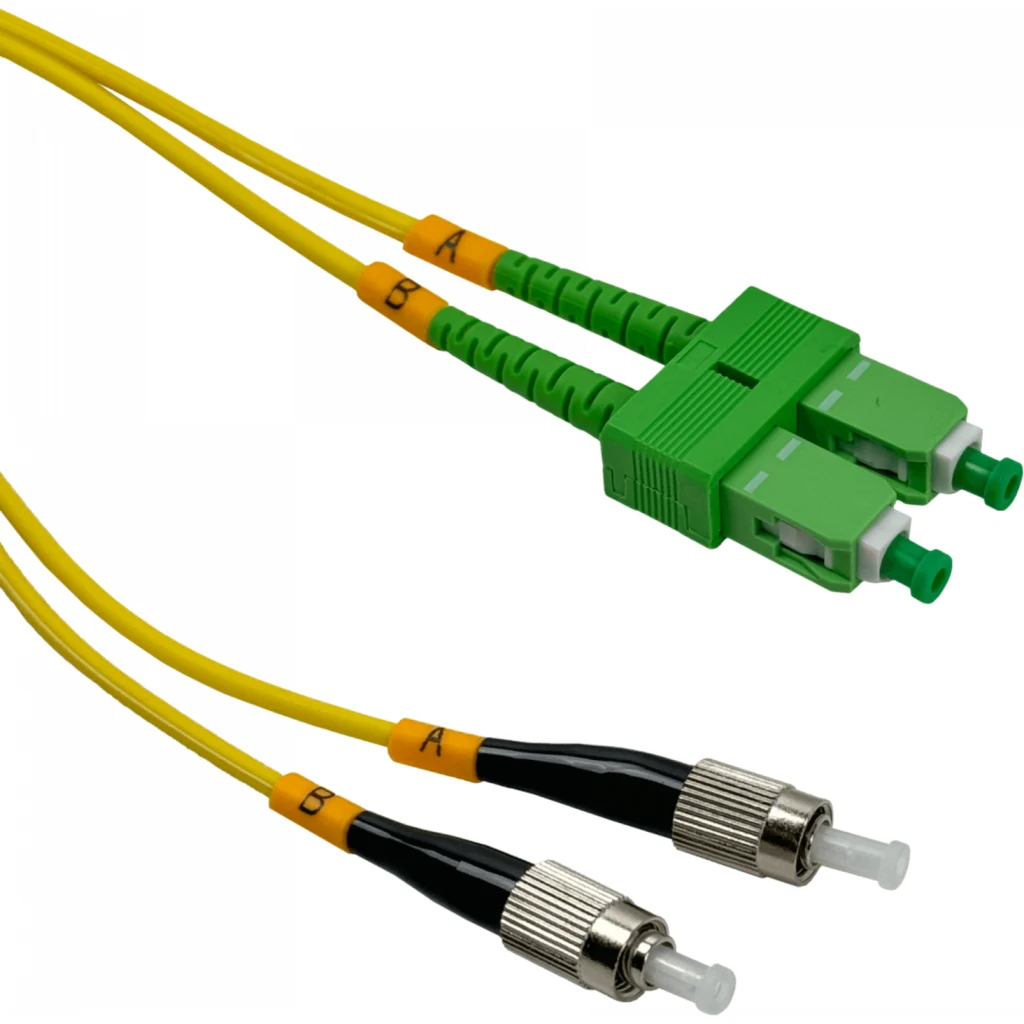 Imagen 1 de 2mt SC/APC-FC/UPC MonoModo SM Duplex Jumper Cable Fibra 9/125um 3mm