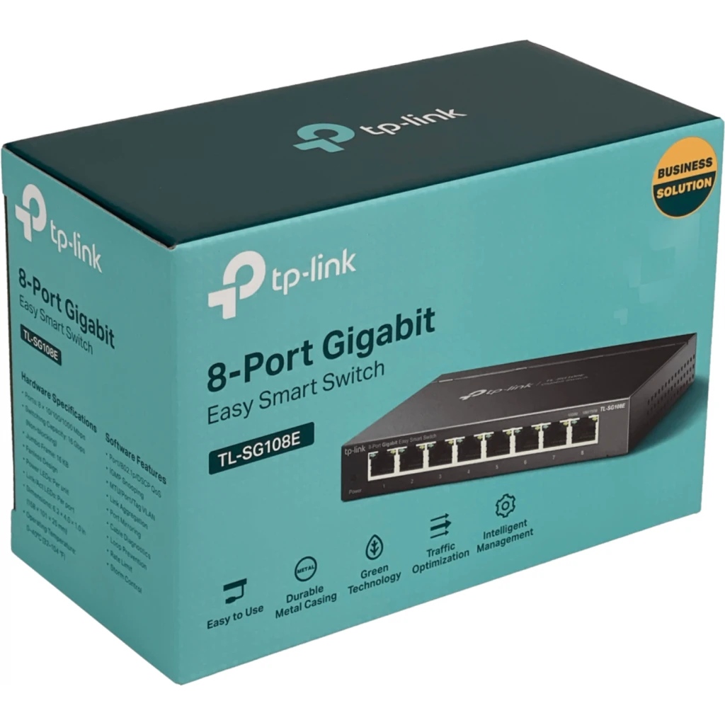 Imagen 6 de Switch TP-Link TL-SG108E 8-1000 Metálico Switch Smart Fuente 9V 