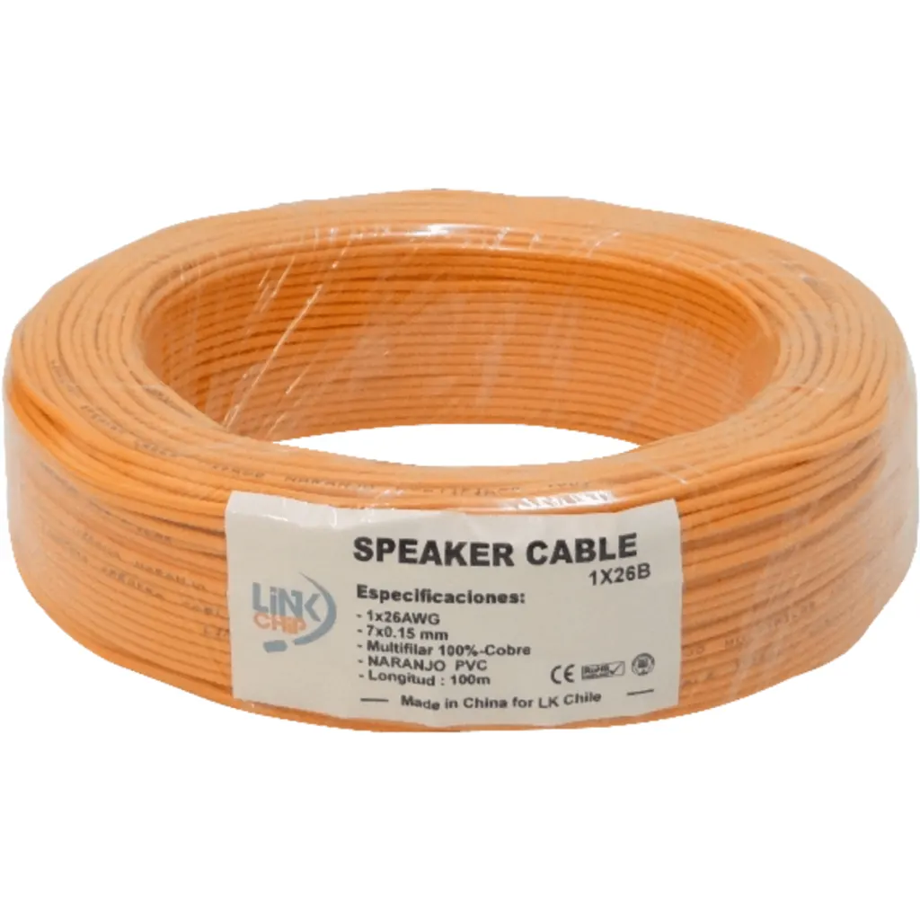 Naranjo 1x26awg Cobre 0,13mm2 100mt Cable Conductor Aislado 7x0,15mm