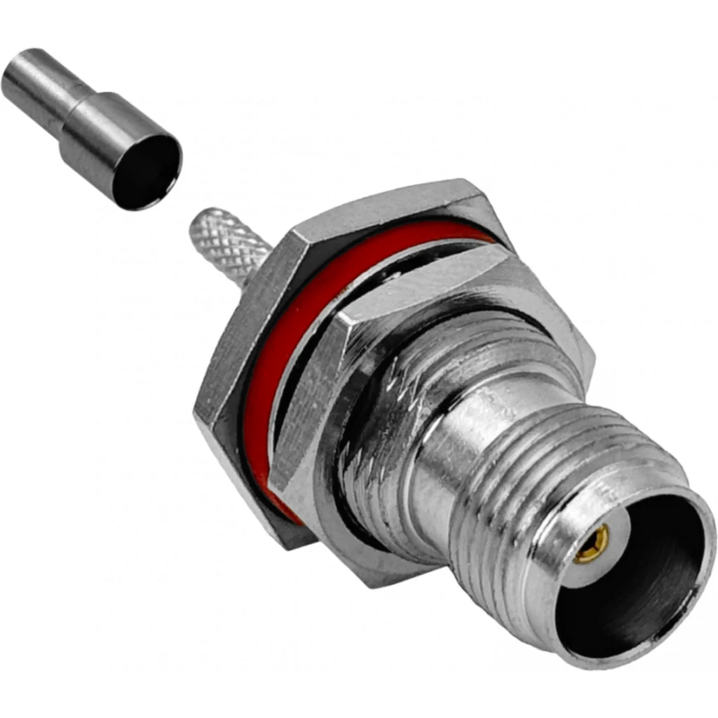 Imagen 3 de .TNC-Hembra LMR100 RG316 13mm-Diamet Panel Conector Crimpeable Coaxial
