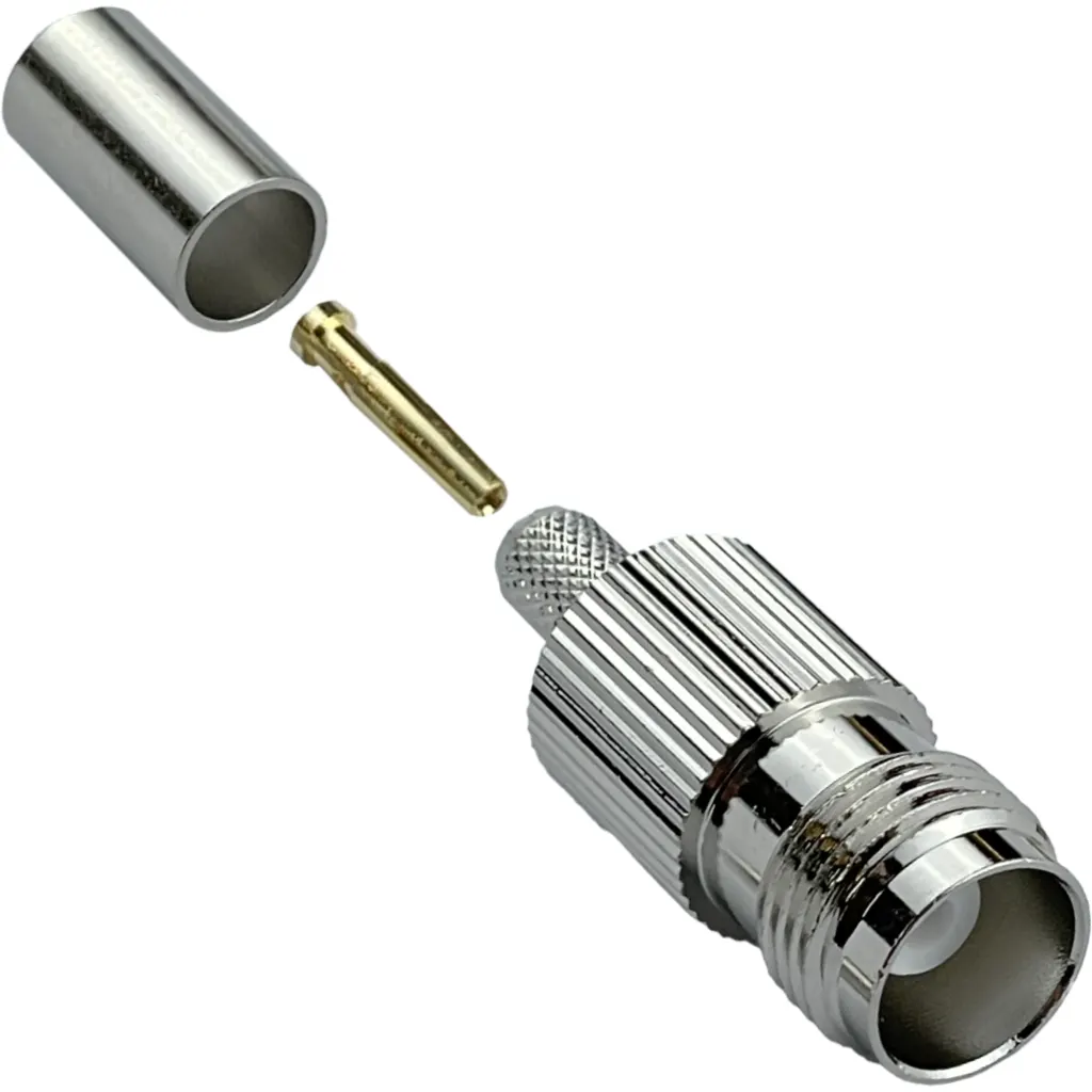 Imagen 1 de .TNC-Hembra LMR195 RG58 Conector Crimpeable Serie-195
