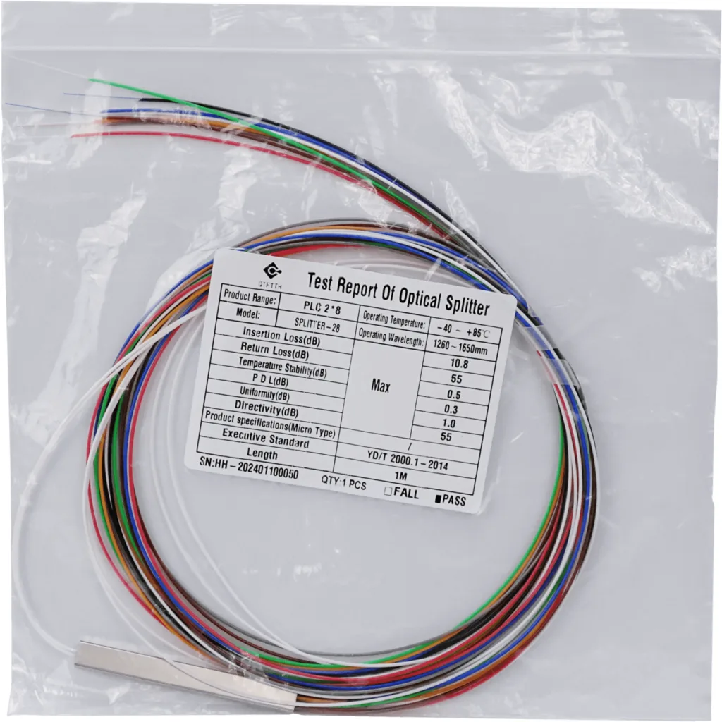 2x8 sin-Conectores 1mt Divisor Splitter XPON XGPON req-Fusion G657A1