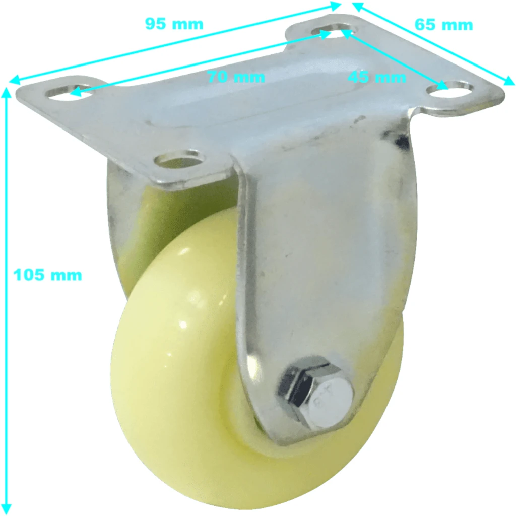 Rueda 3-pulgadas Blanca Fija Soporta-30Kg 65x95x105mm