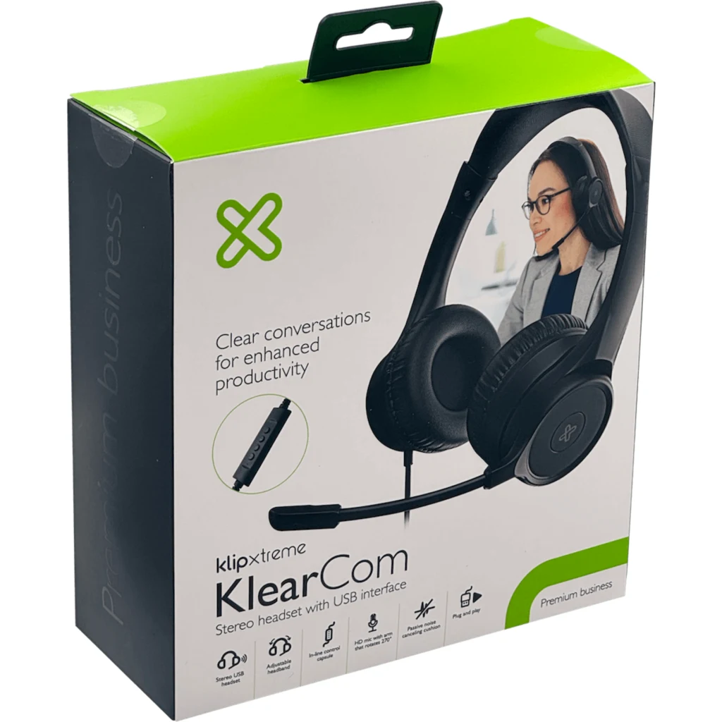 Audífonos Alámbricos KlipX KCH-510 On-Ear Vol-Mic USB Stereo Color Negro